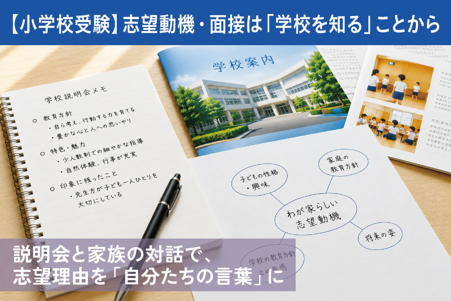 【小学校受験】志望動機・面接は「学校を知る」ことから──説明会と家族の対話で、志望理由を「自分たちの言葉」に